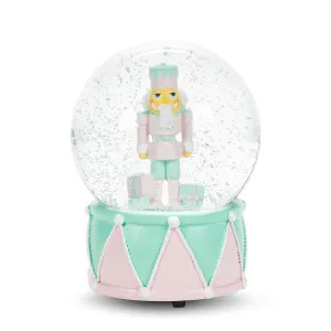Pastel Medium Nutcracker Snowglobe with Music