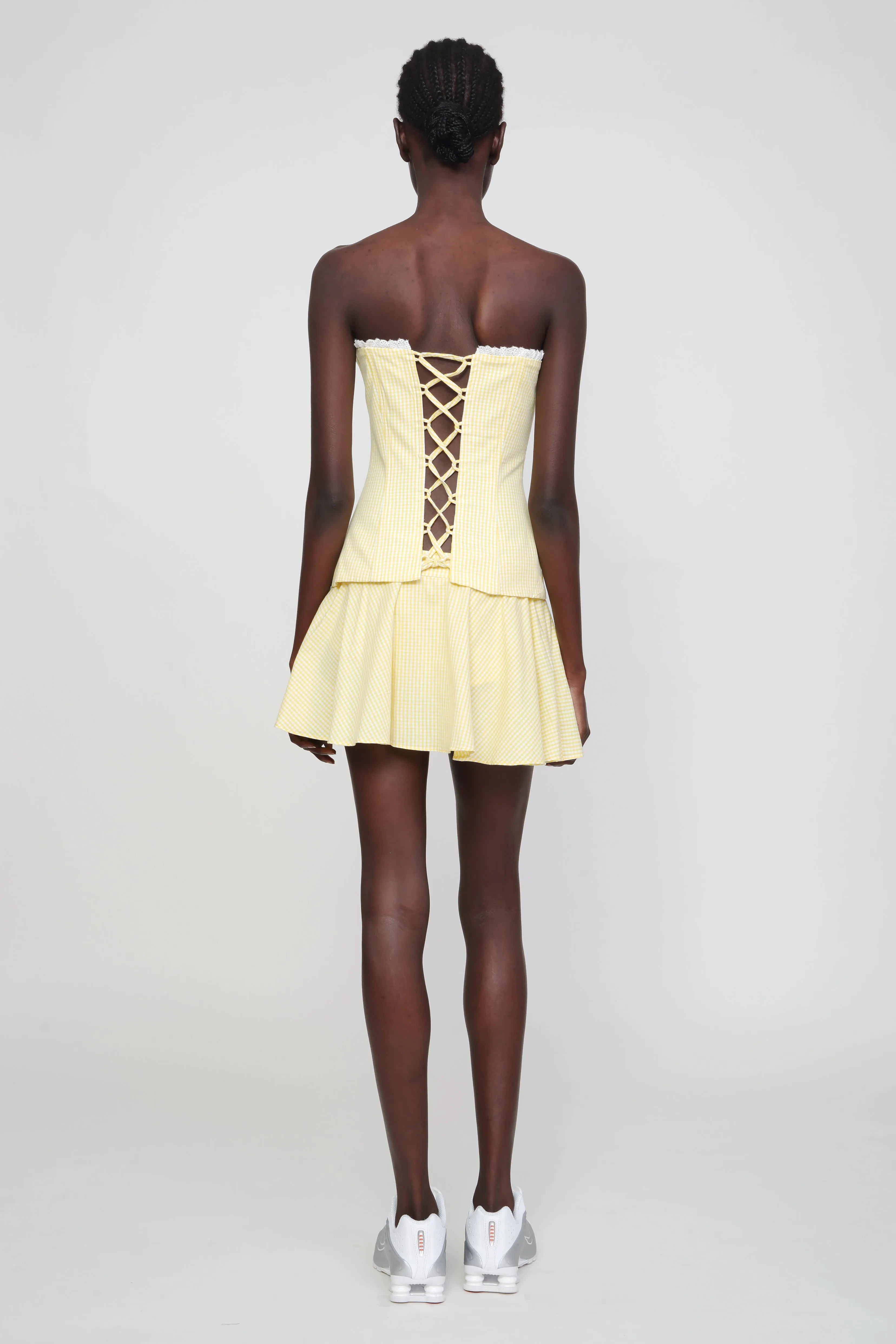 Pastel Yellow Gingham Bustier