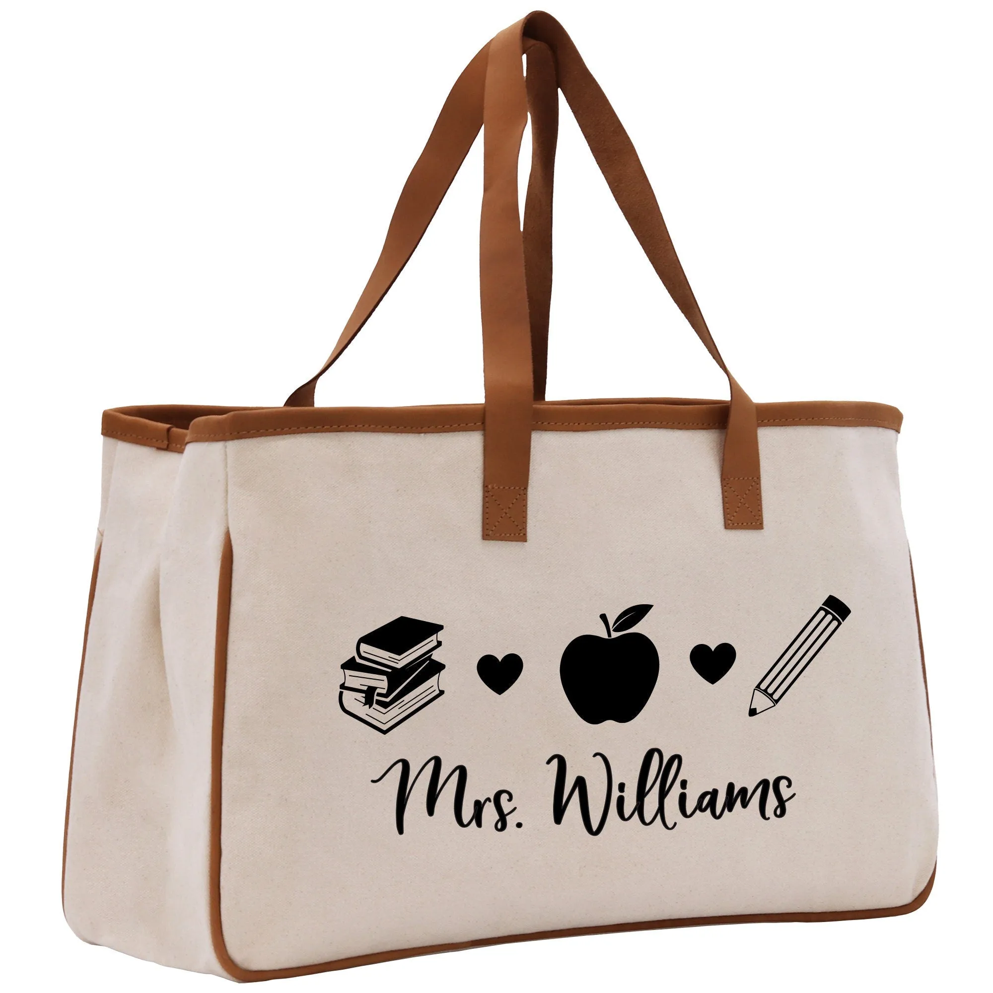 Personalized Teacher Cotton Canvas Tote Bag Gift for Teachers Life Tote Custom Teacher Appreciation Gift Bag Teacher Name Bag (TTB1033)