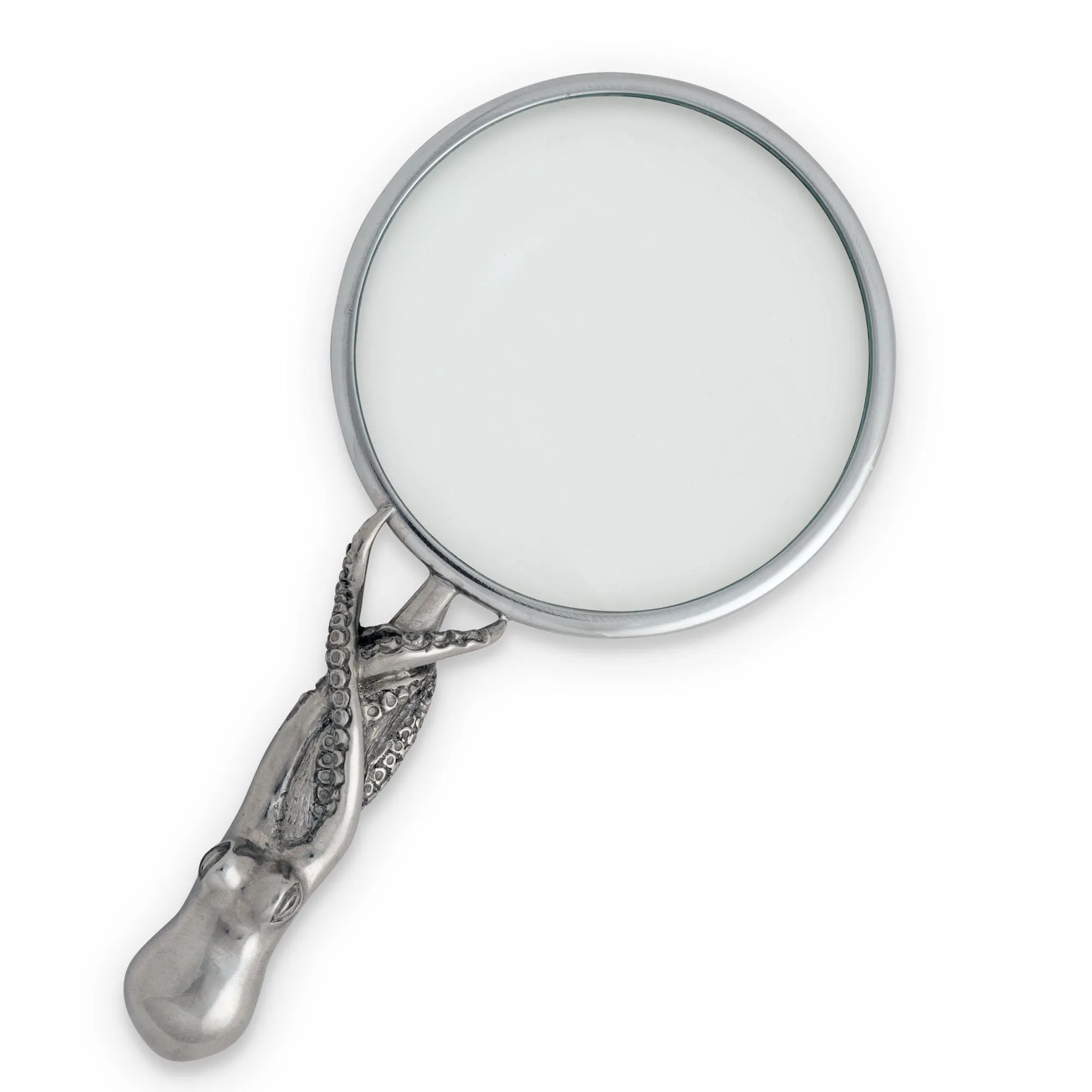 Pewter Octopus Handle Magnifier 4 inches
