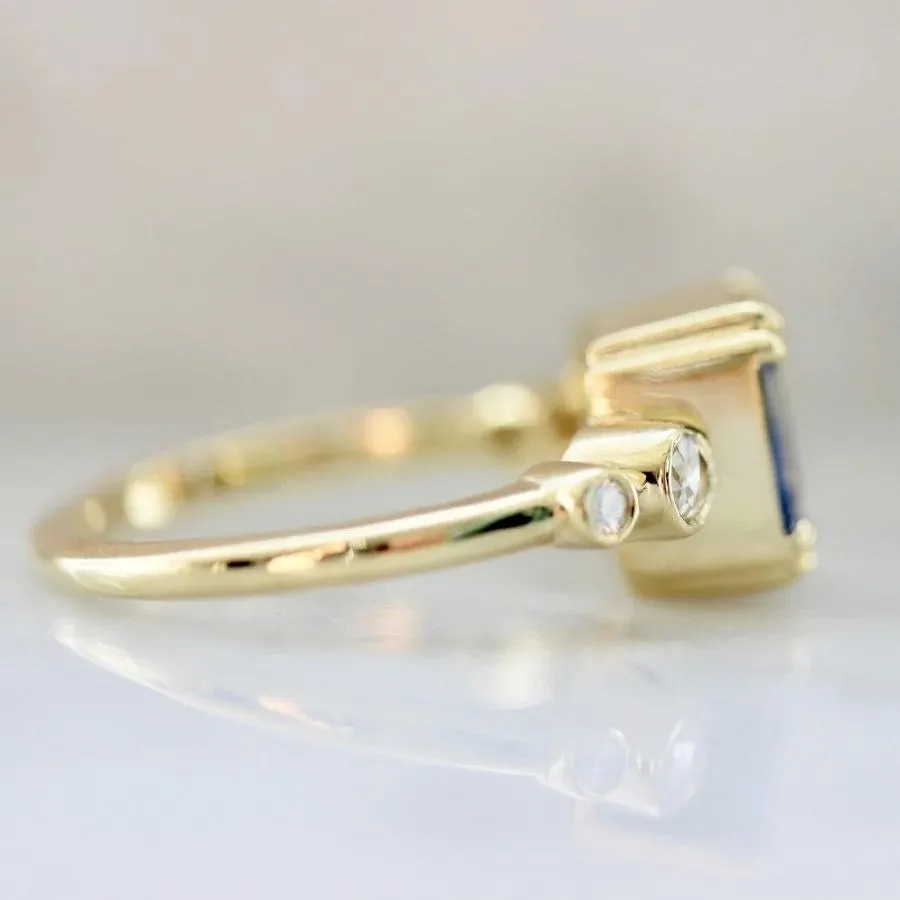 Queen Bee Light Blue Radiant Cut Sapphire Ring