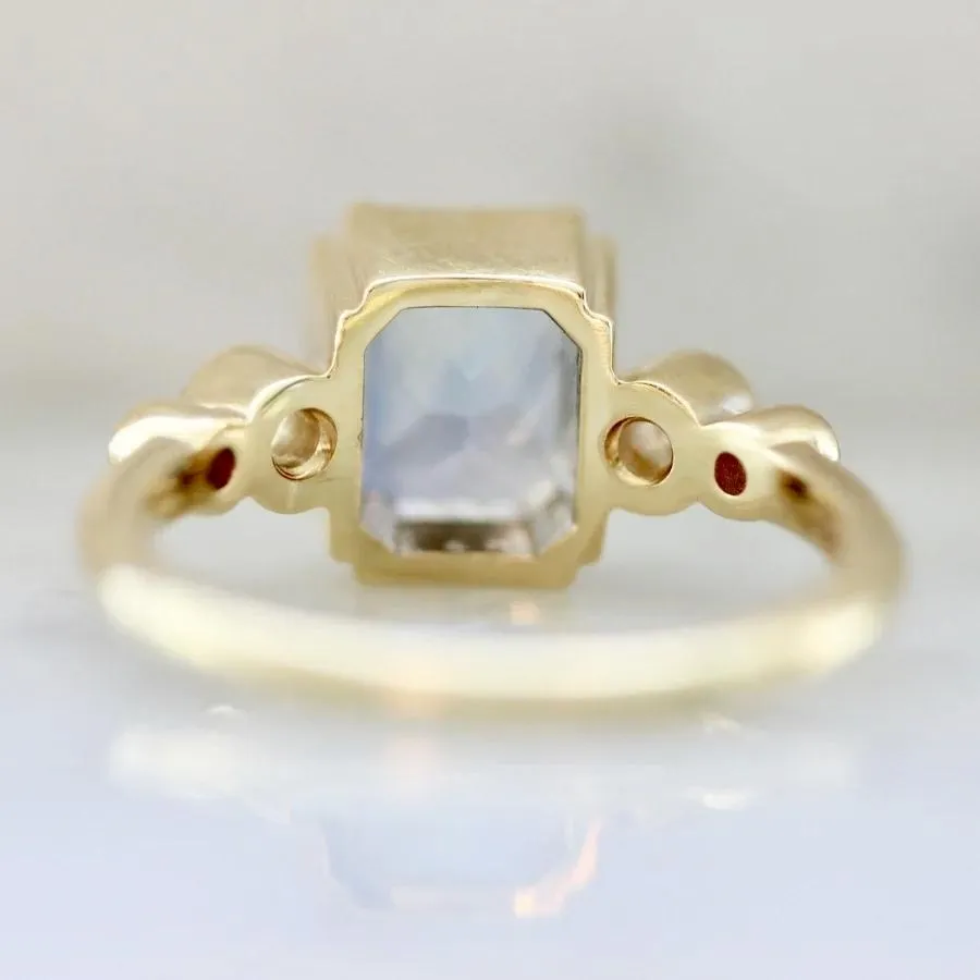Queen Bee Light Blue Radiant Cut Sapphire Ring