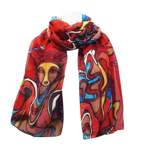 "Pow Wow Dancer"  Scarf by Native Artist Daphne Odjig
