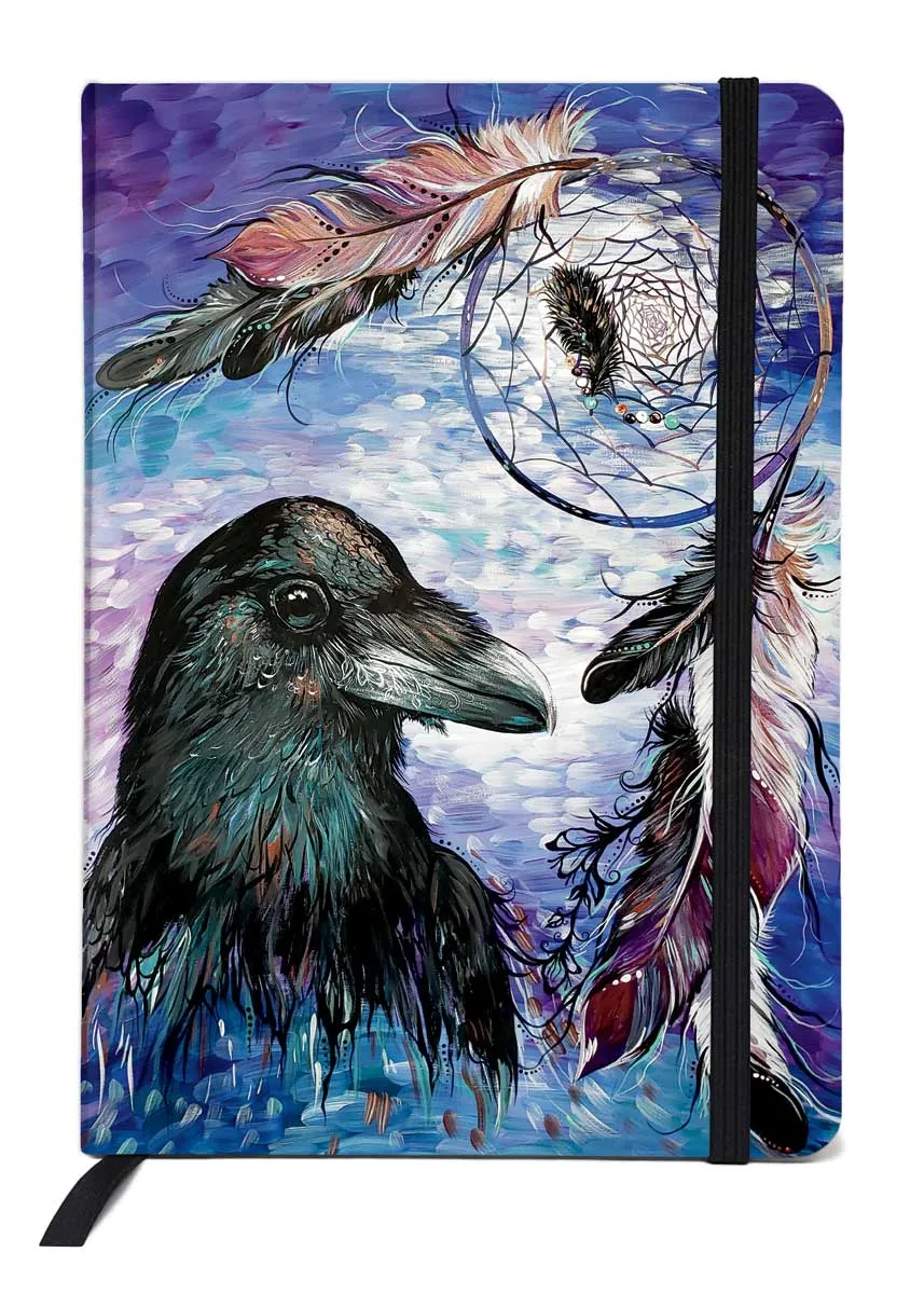 "Raven Dreamcatcher" Hard Cover Journal by Métis artist, Carla Joseph