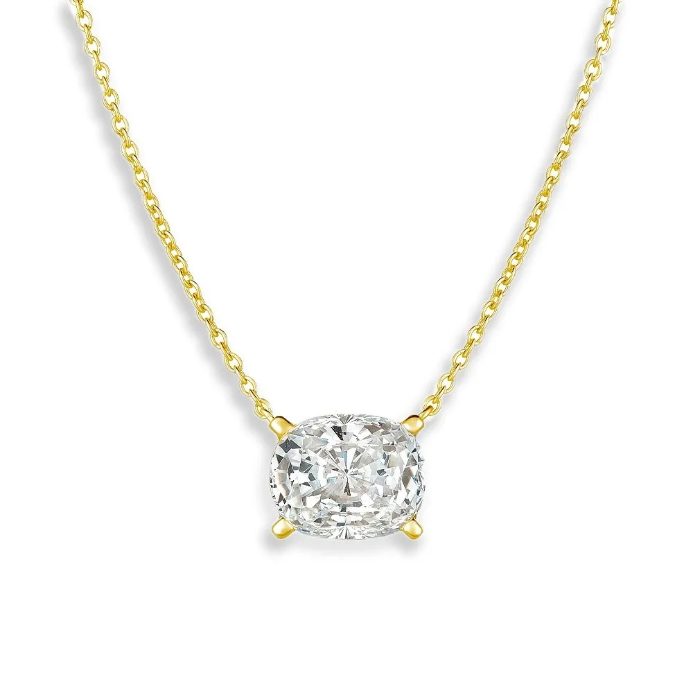 Radiant Cushion Cut Necklace Finished in 18kt Yellow Gold