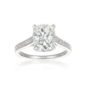 Radiant Cushion Cut Ring Finished in Pure Platinum