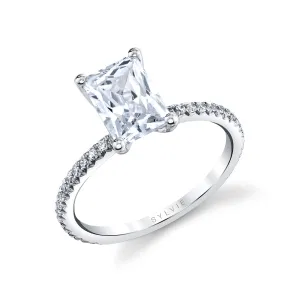 Radiant Cut Classic Engagement Ring - Adorlee Platinum White