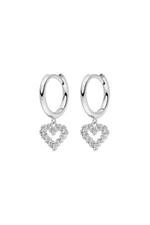 Radiant Heart Huggies Silver