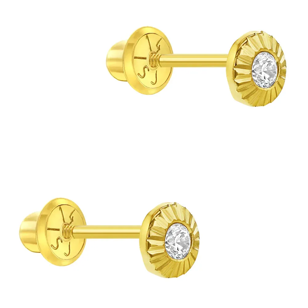 Radiant Setting CZ Earrings