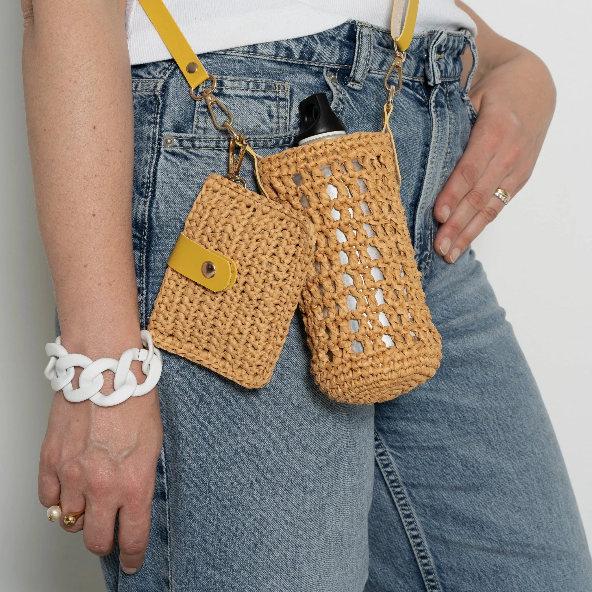 Raffia Bottle Holder & Mini Clutch