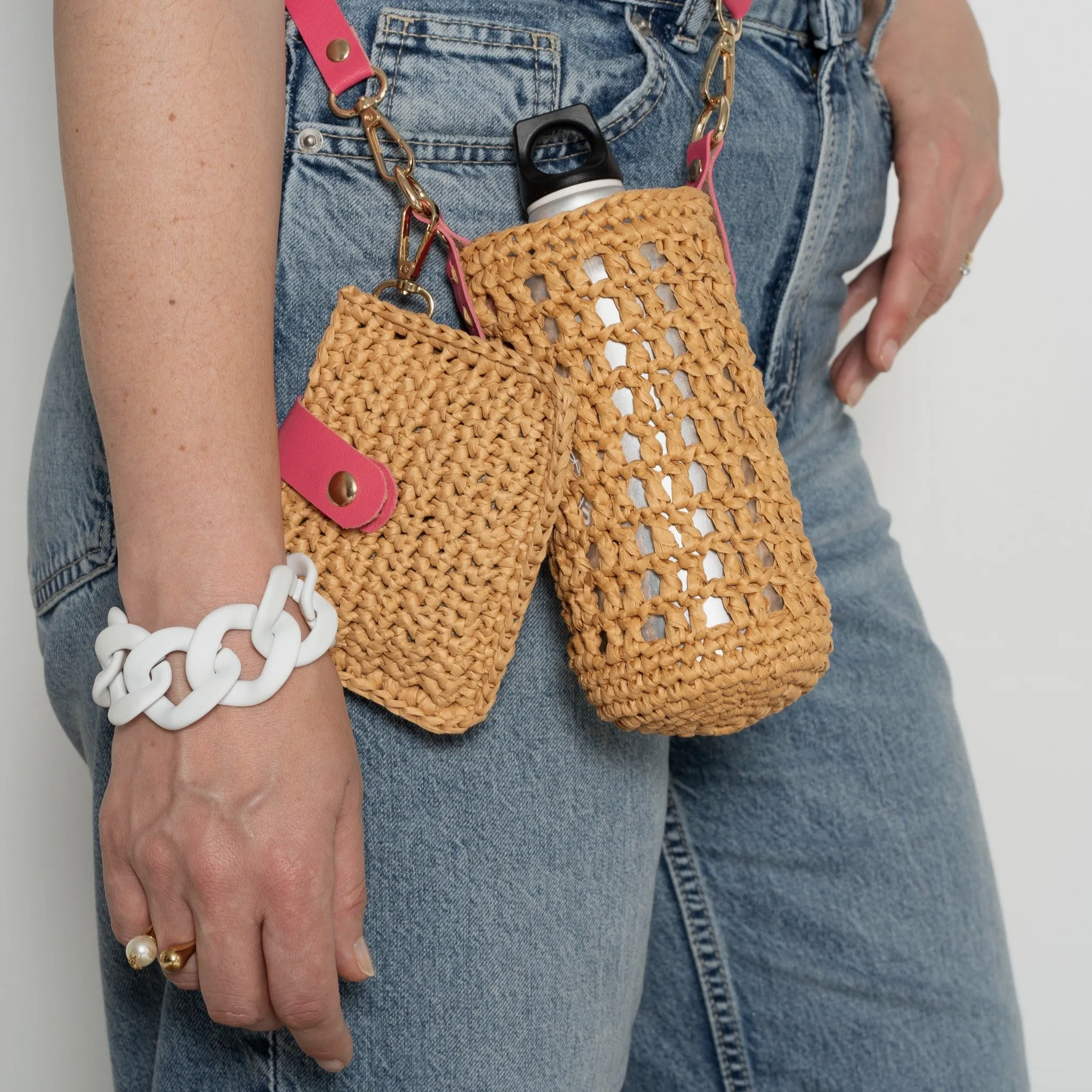Raffia Bottle Holder & Mini Clutch