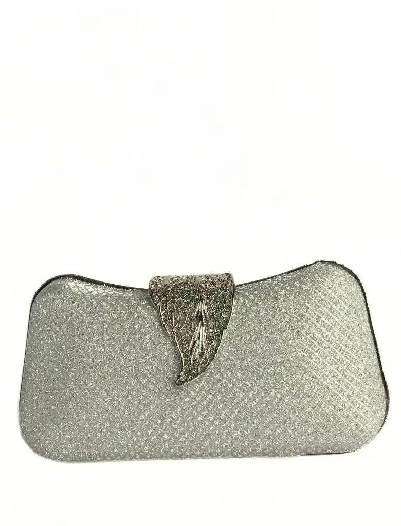 Rhinestone Leaf Clutch