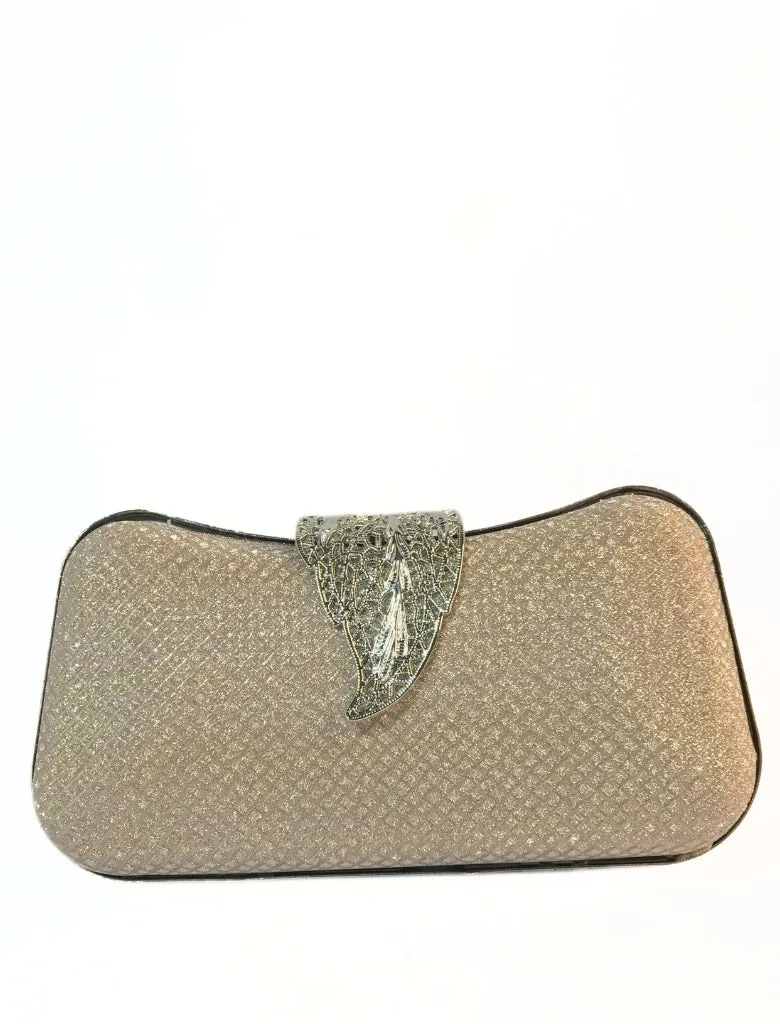 Rhinestone Leaf Clutch