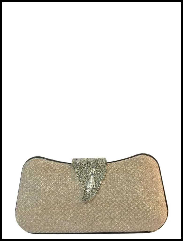 Rhinestone Leaf Clutch