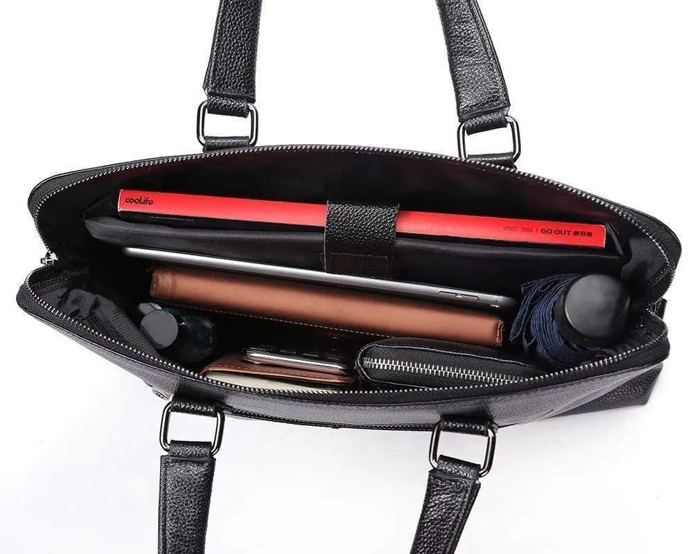 Rossie Viren Men's Classic Leather Briefcase