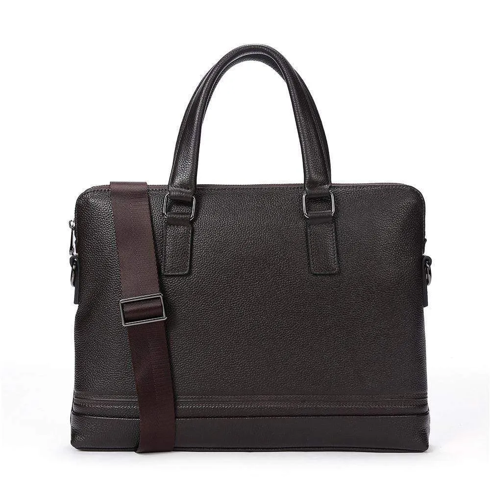 Rossie Viren Men's Classic Leather Briefcase