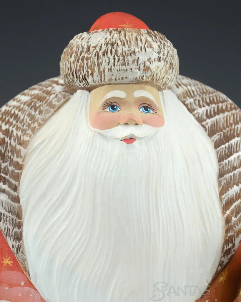 Scenic Russian Santa with Bear and Christmas Tree