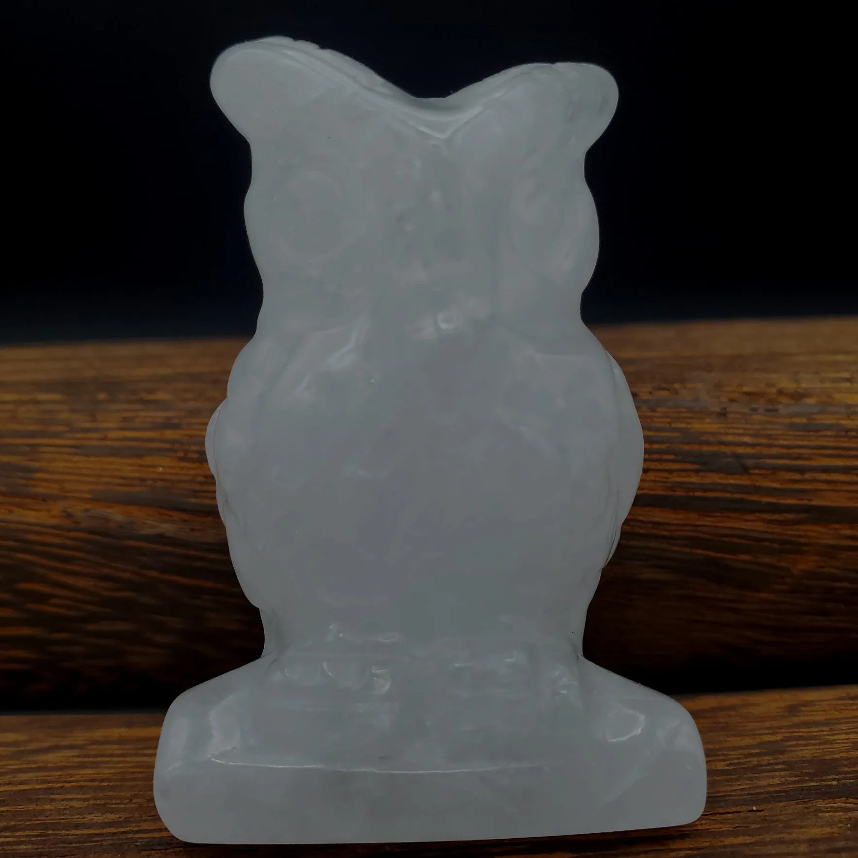 Semi-Precious Gemstone Carved Owl Figurine Sculpture 2 Inch