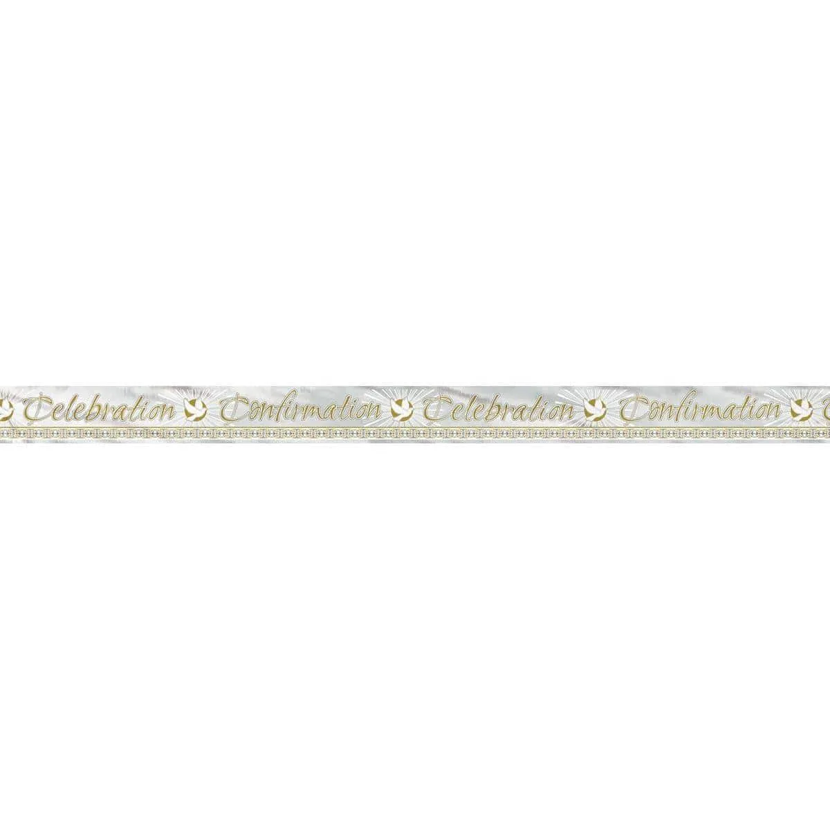 Sil/gld Radiant Cross - Confirm. Foil Banner 12 Ft