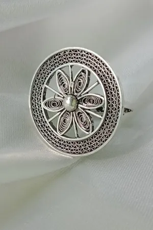 Silver Linings "Oxidised Chakra" Silver Filigree Ring