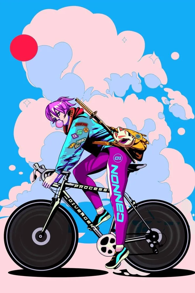 Sky Cycling Plexi Glass Wall Art