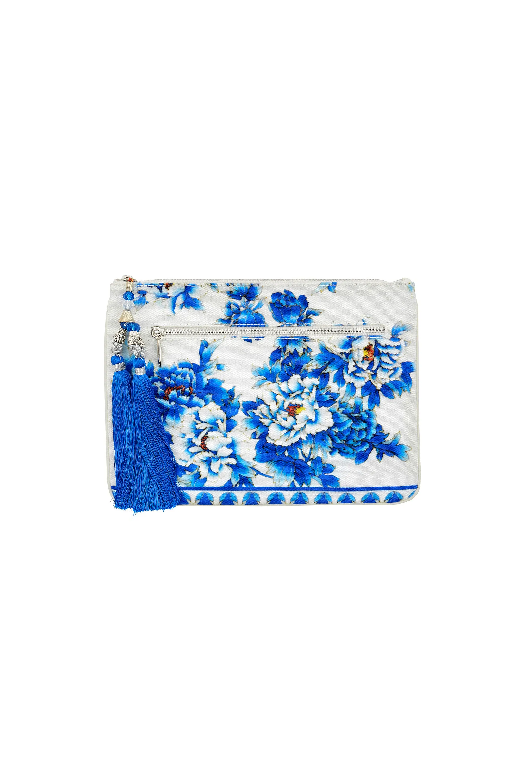 SMALL CANVAS CLUTCH RING OF ROSES