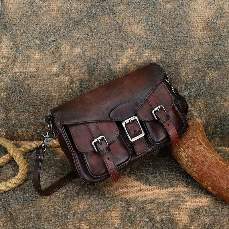 Small Leather Crossbody Satchel Bag Shoulder Purse For Women