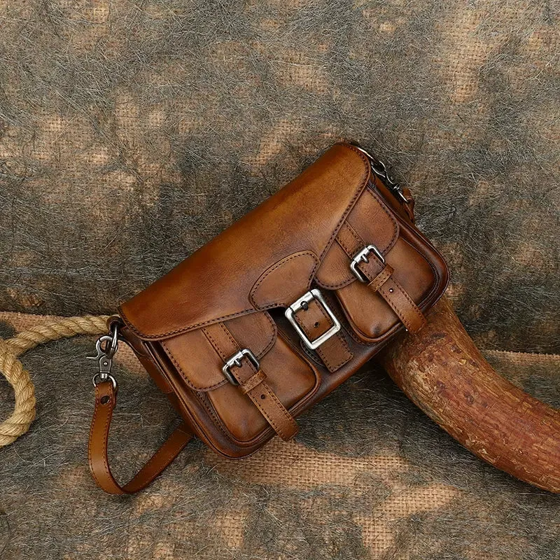 Small Leather Crossbody Satchel Bag Shoulder Purse For Women