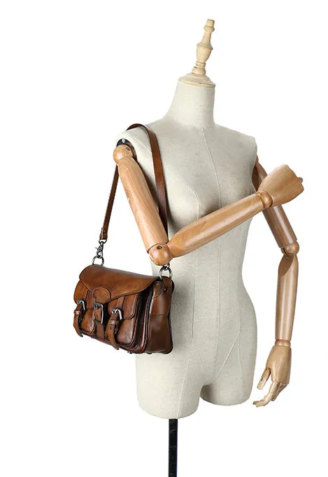 Small Leather Crossbody Satchel Bag Shoulder Purse For Women