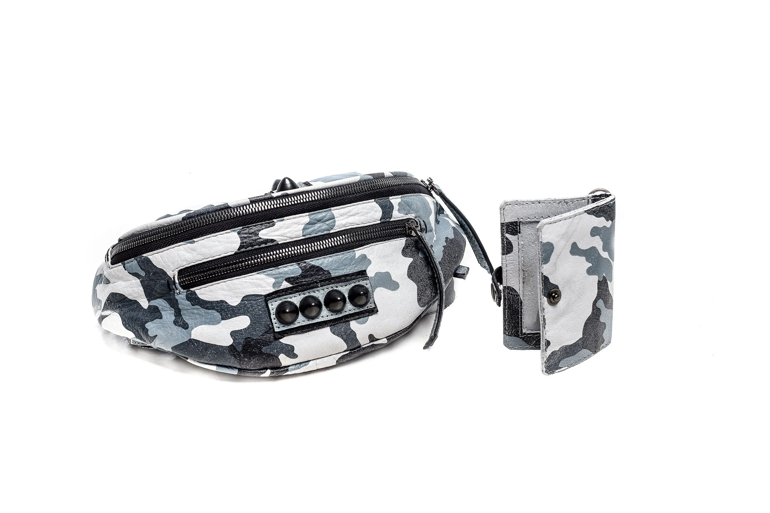 Snow Leopard Camo Fanny Pack and Sling Bag
