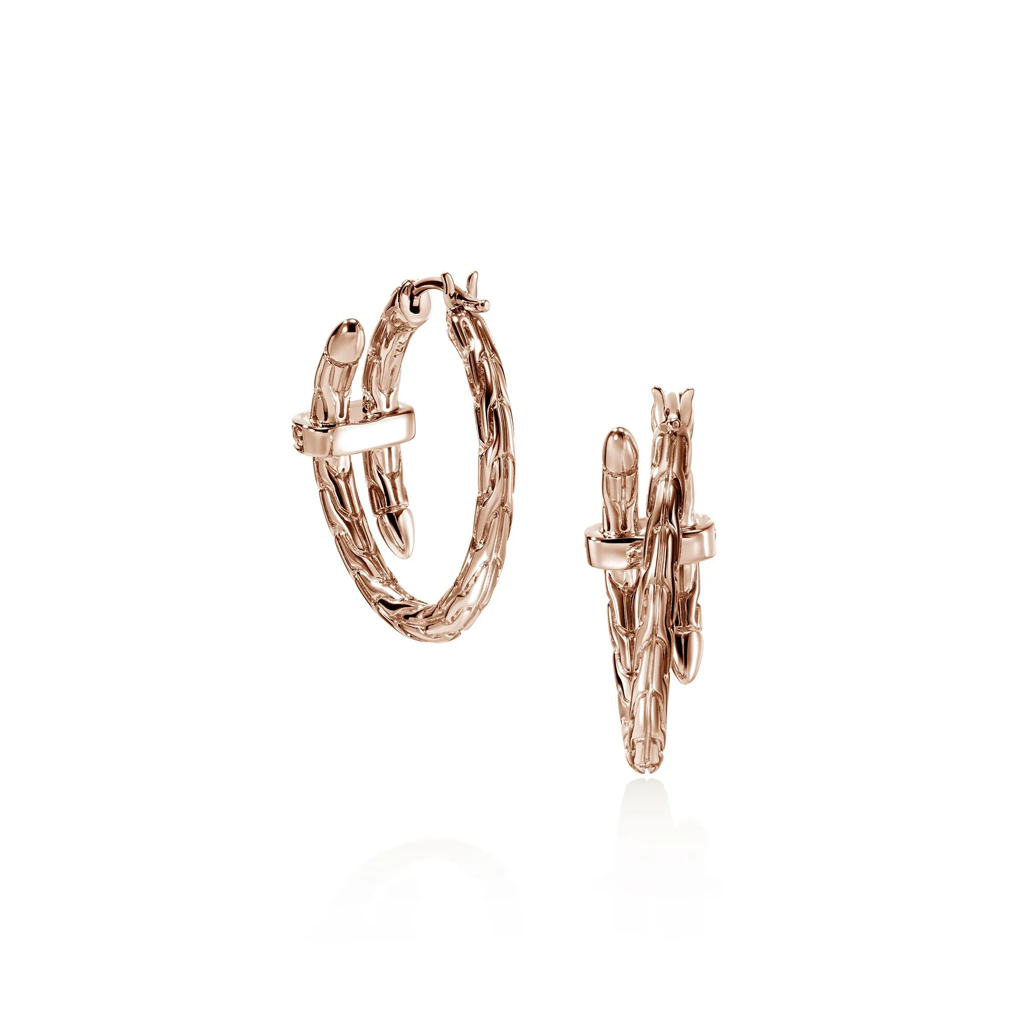 Spear Hoop Earring, Rose Gold, Diamonds, 22.5MM|EGGX986742RDI