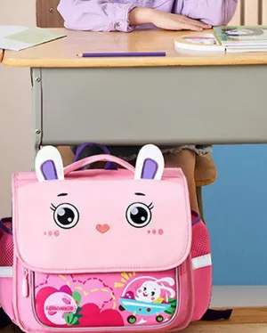 Square Shape 3D Ears Rabbit Space School Kid's Backpack