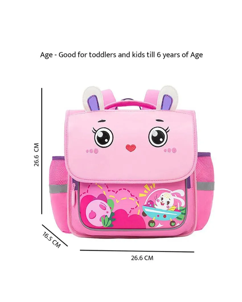Square Shape 3D Ears Rabbit Space School Kid's Backpack