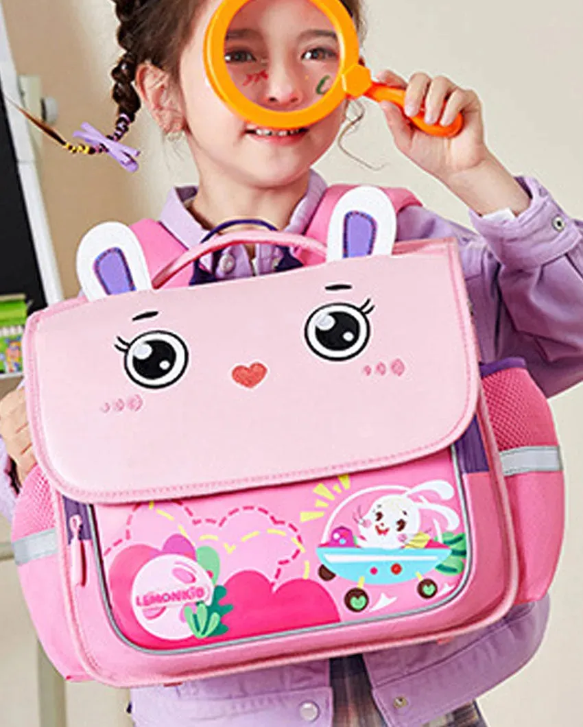 Square Shape 3D Ears Rabbit Space School Kid's Backpack