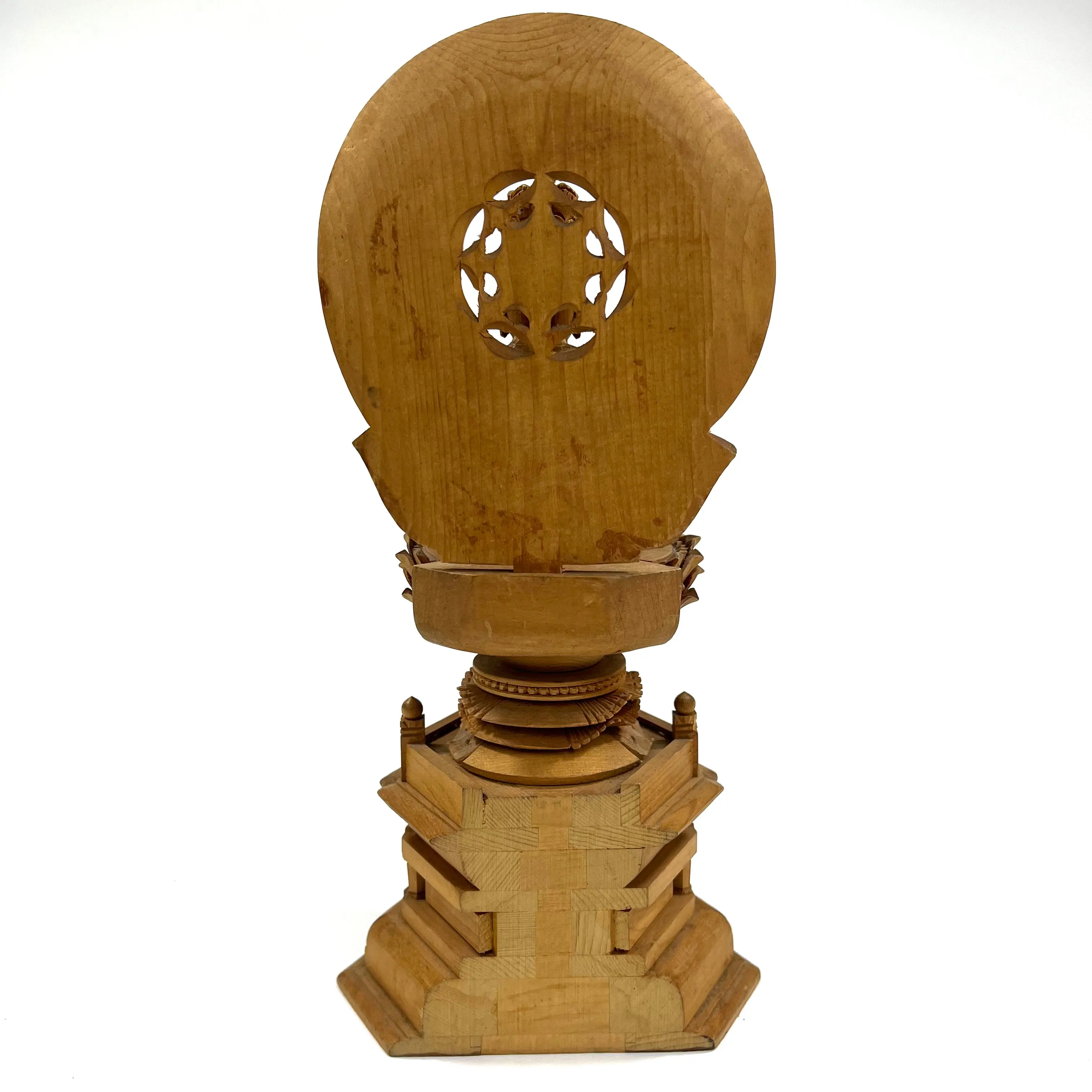 Statue of Maitreya Bodhisattva in Seated Mudra Carved Wooden Japanese Statue 11.5"