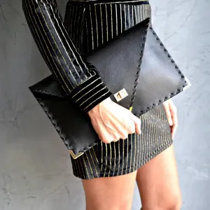 Symmetria Leather Clutch Bag