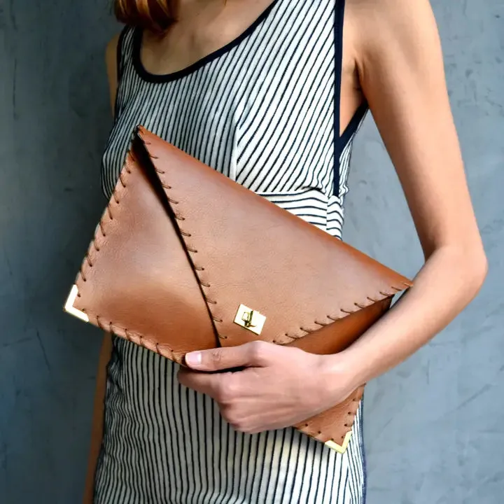 Symmetria Leather Clutch Bag