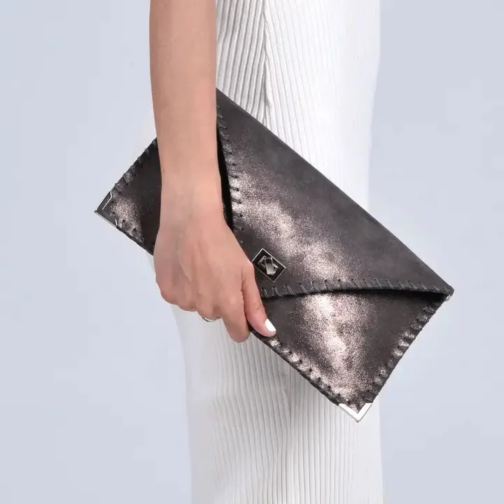 Symmetria Leather Clutch Bag