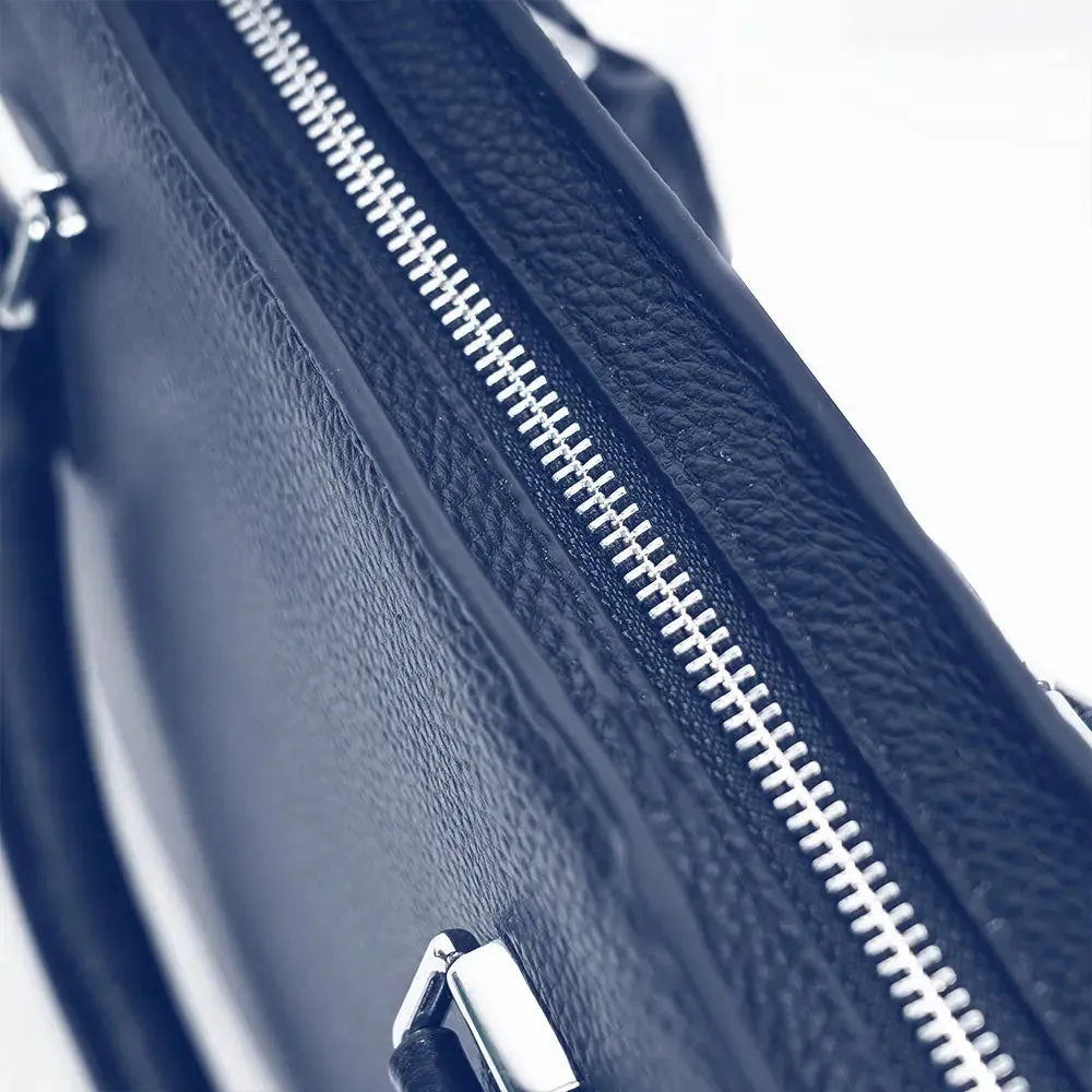 Techbag Fingerlock Laptop Leather Bags (Blue)
