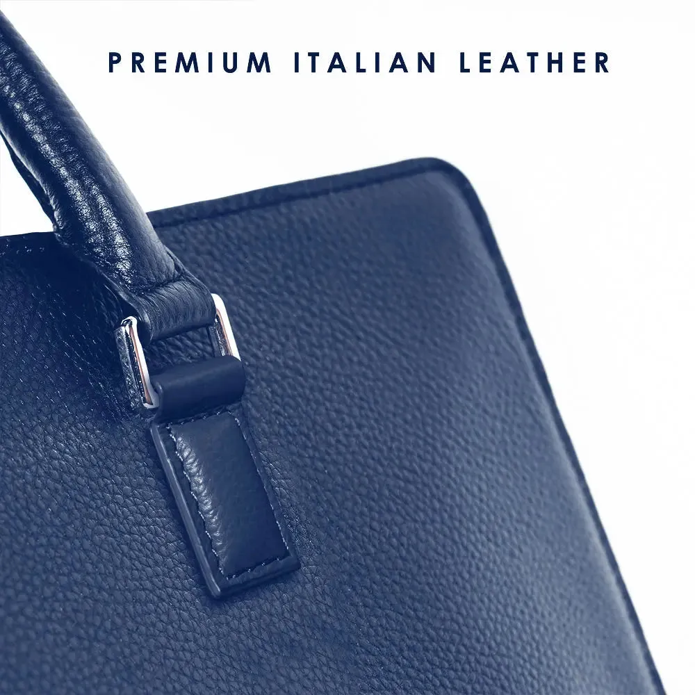 Techbag Fingerlock Laptop Leather Bags (Blue)