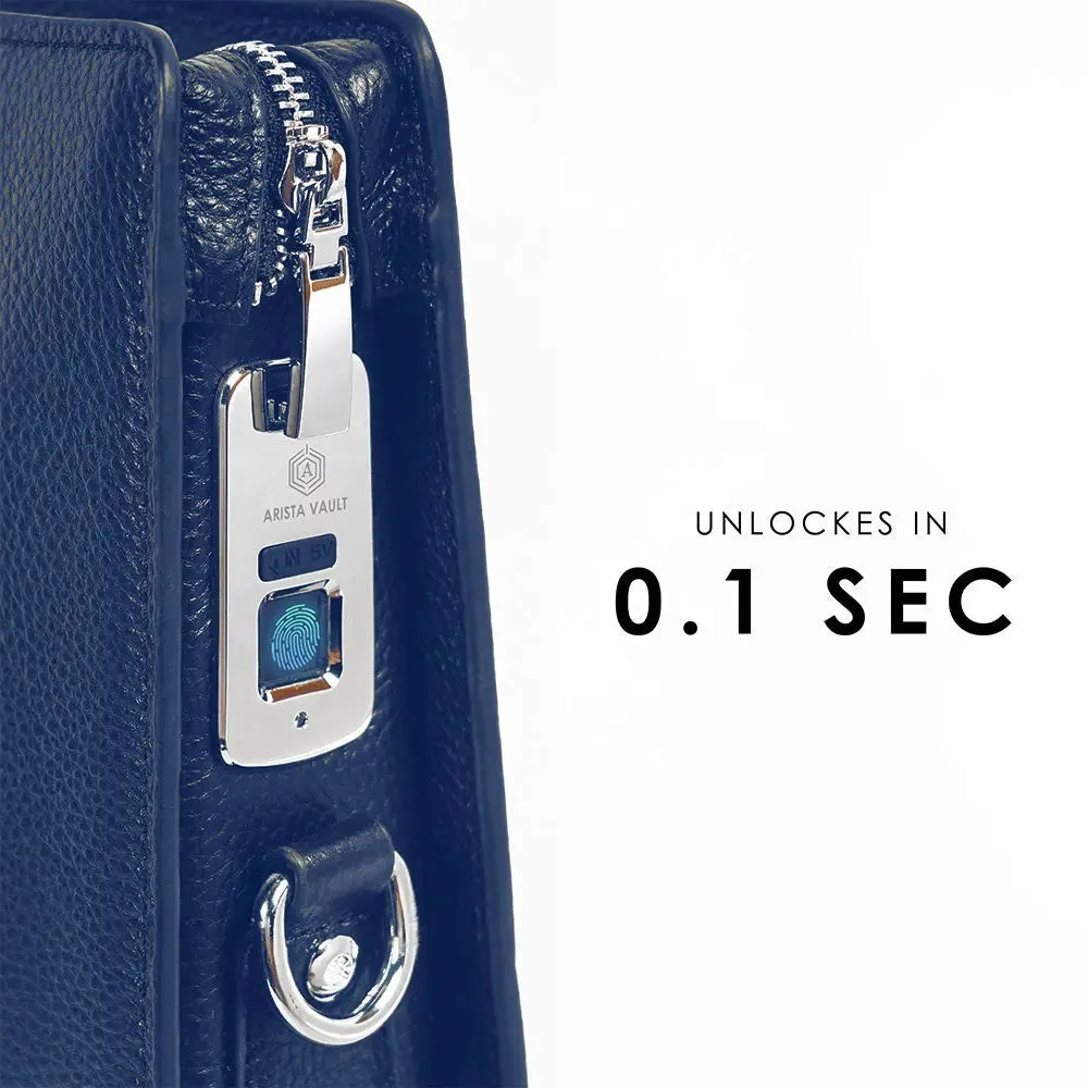 Techbag Fingerlock Laptop Leather Bags (Blue)