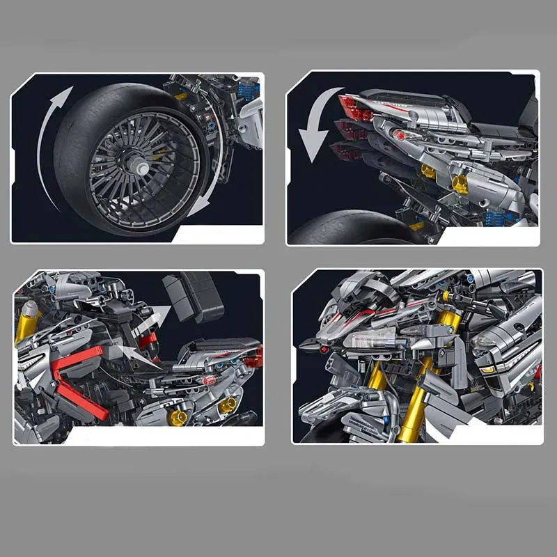 Technic MOC Super Sport Racing Motorcycle Bricks Toy