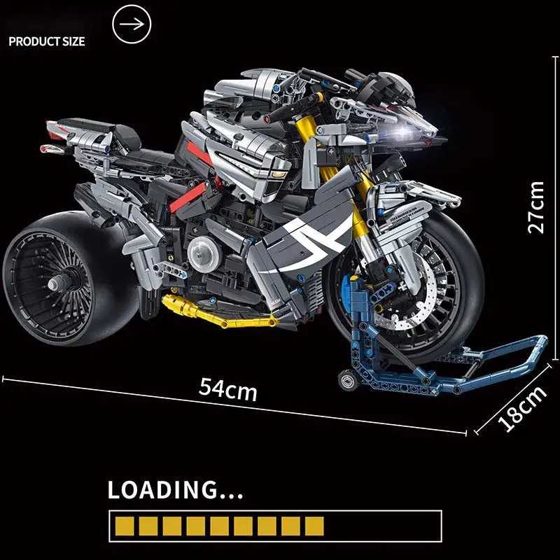 Technic MOC Super Sport Racing Motorcycle Bricks Toy