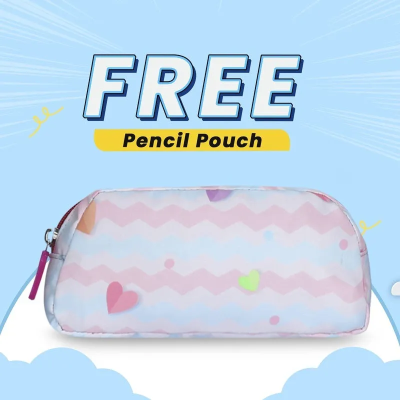 The Clownfish Edutrek Series School Backpack - Lightweight, Durable | Includes Pencil Pouch | 33.5L | Light Pink