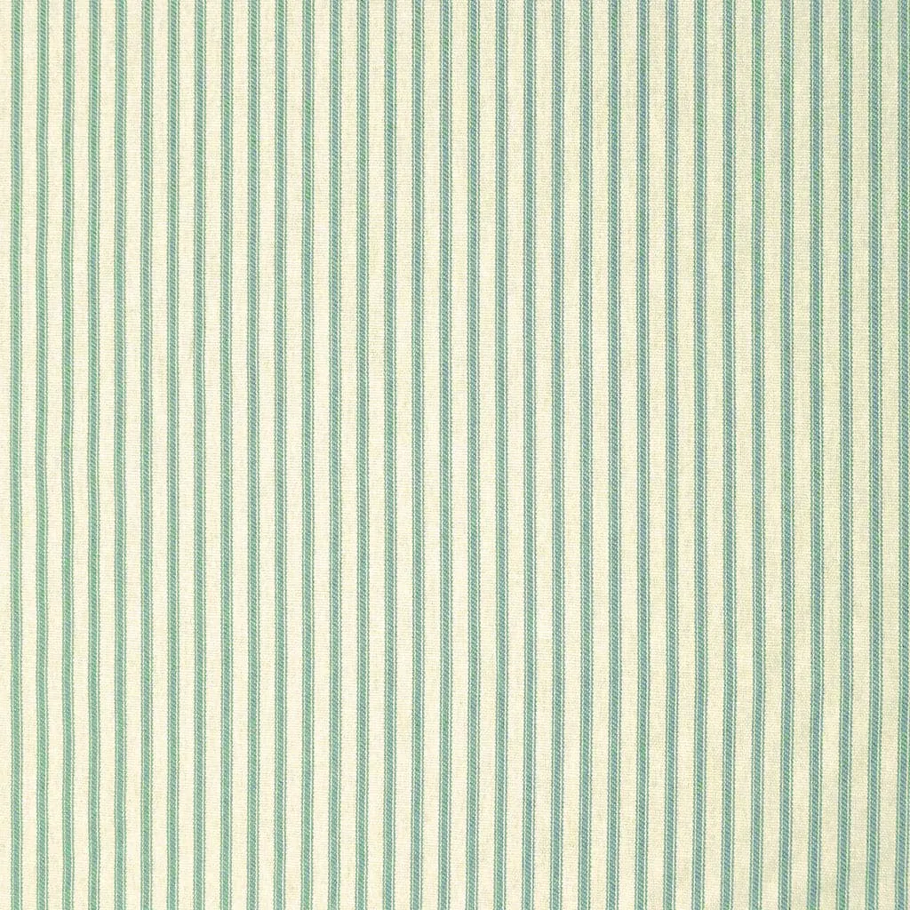 Ticking Stripe Aqua Ticking Cafe Valance - Straight Tailored Window Treatment