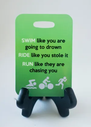 Triathlon Bag Tag, Swim-Bike-Run