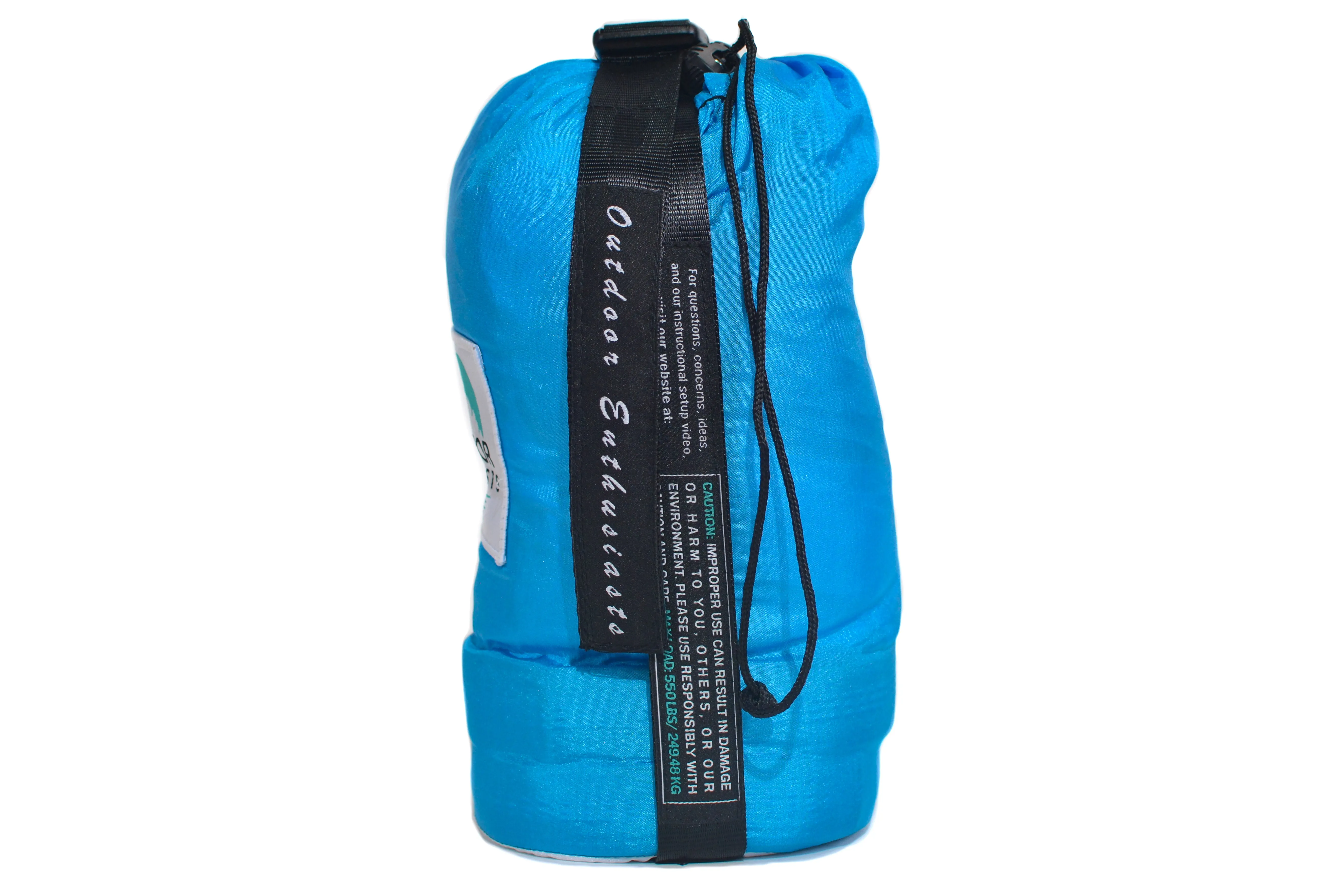 Two Person Portable Hammock | Light Sky Blue & White