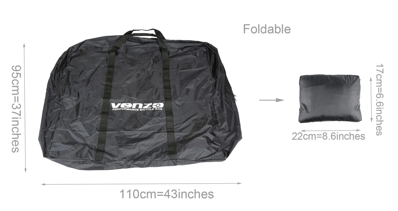 VENZO 210D Nylon Bike Bicycle Carry Bag For 20" Folding Bike
