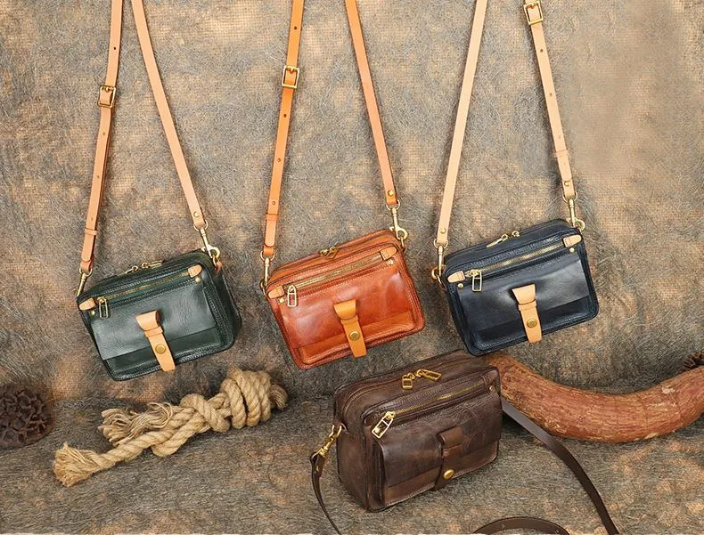 Vintage Leather Over The Shoulder Bag Leather Crossbody Purse For Women