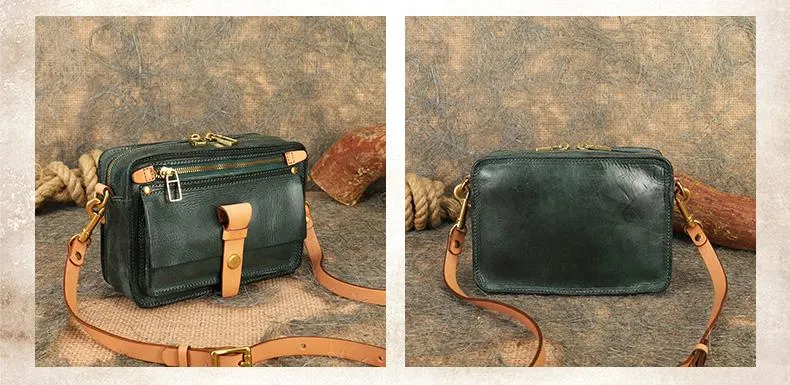 Vintage Leather Over The Shoulder Bag Leather Crossbody Purse For Women